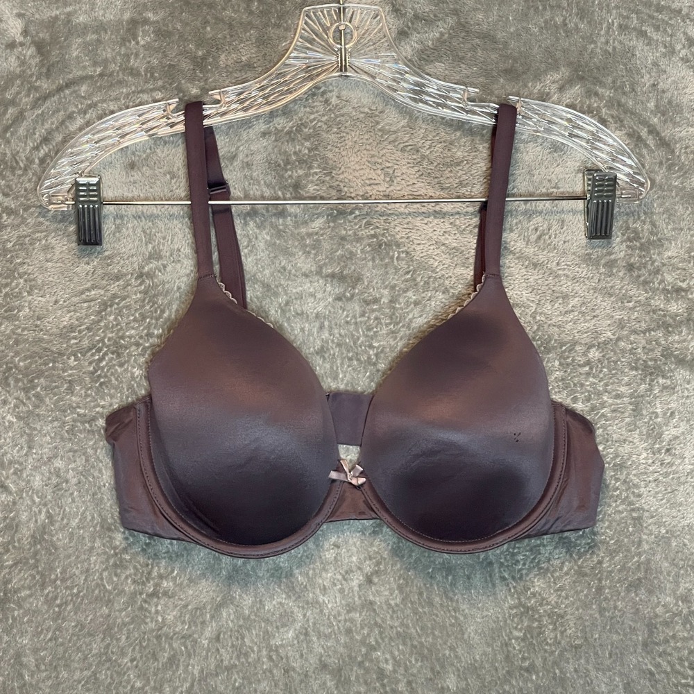 Victoria Secret Women‎ Body Lined Perfect Coverage 36C Gray Satin Underwired